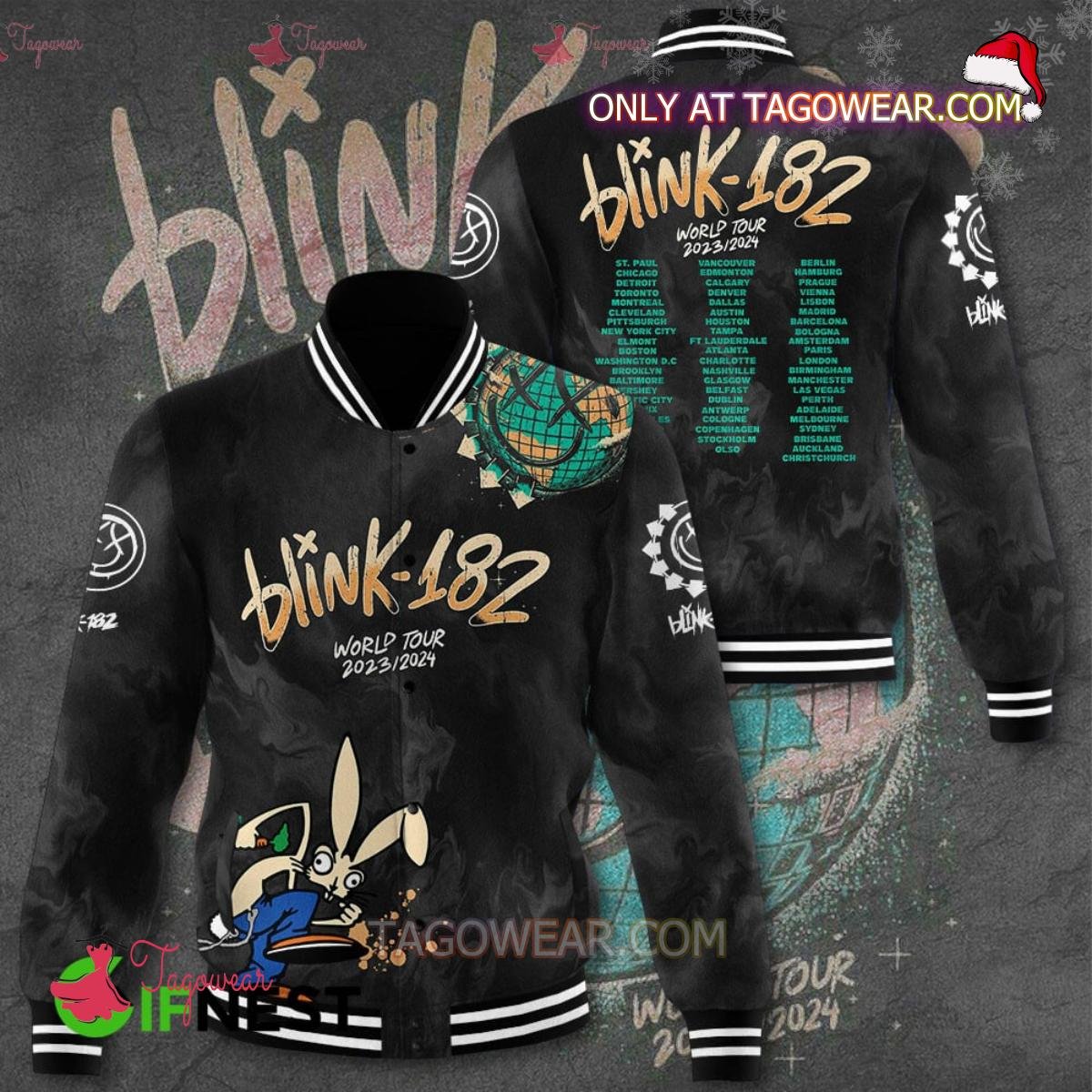 Blink-182 World Tour 2023-2024 Baseball Jacket - livanniestore Store
