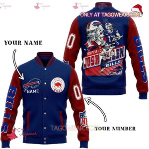 Buffalo Bills Josh Allen Personalized Baseball Jacket - livanniestore Store