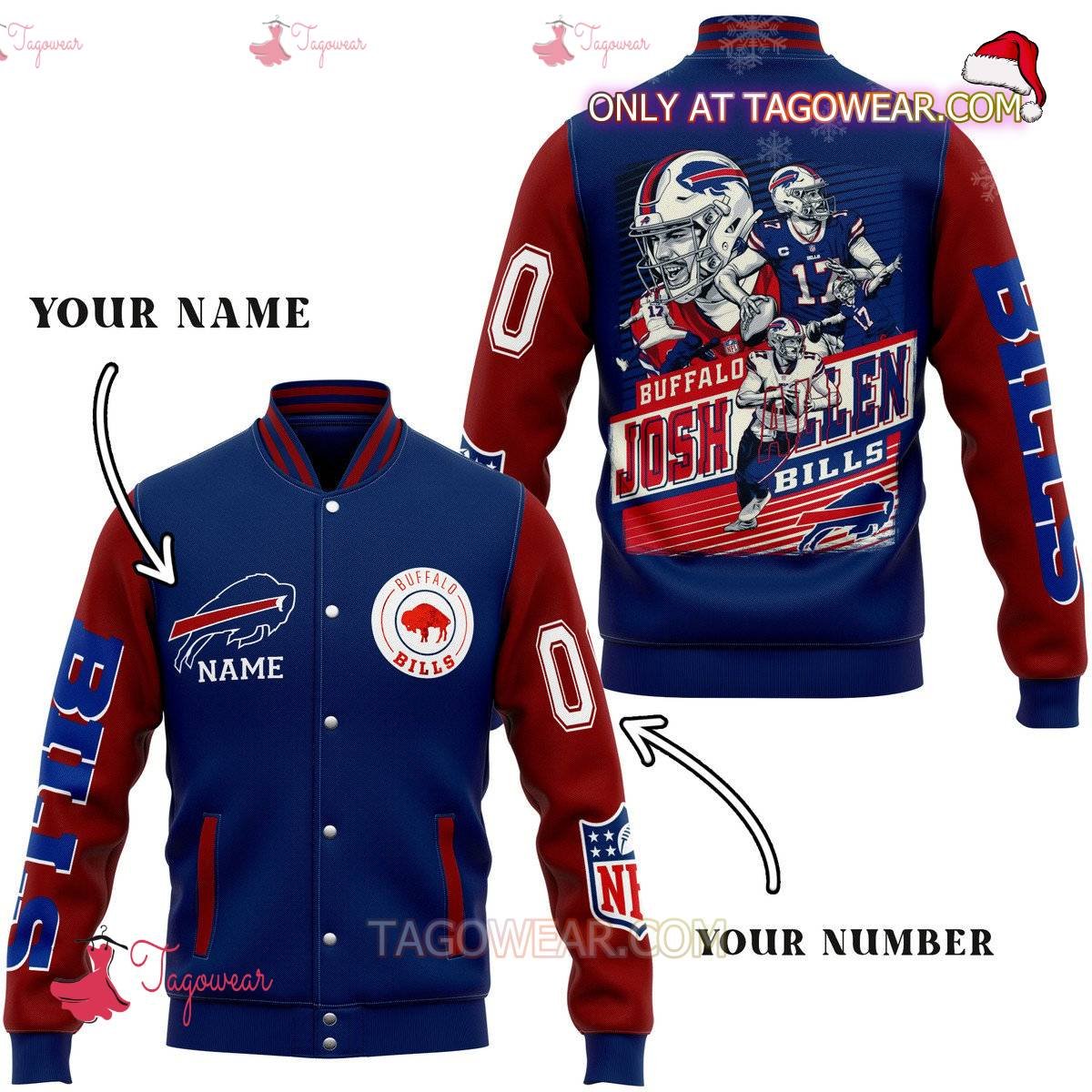 Buffalo Bills Josh Allen Personalized Baseball Jacket - livanniestore Store