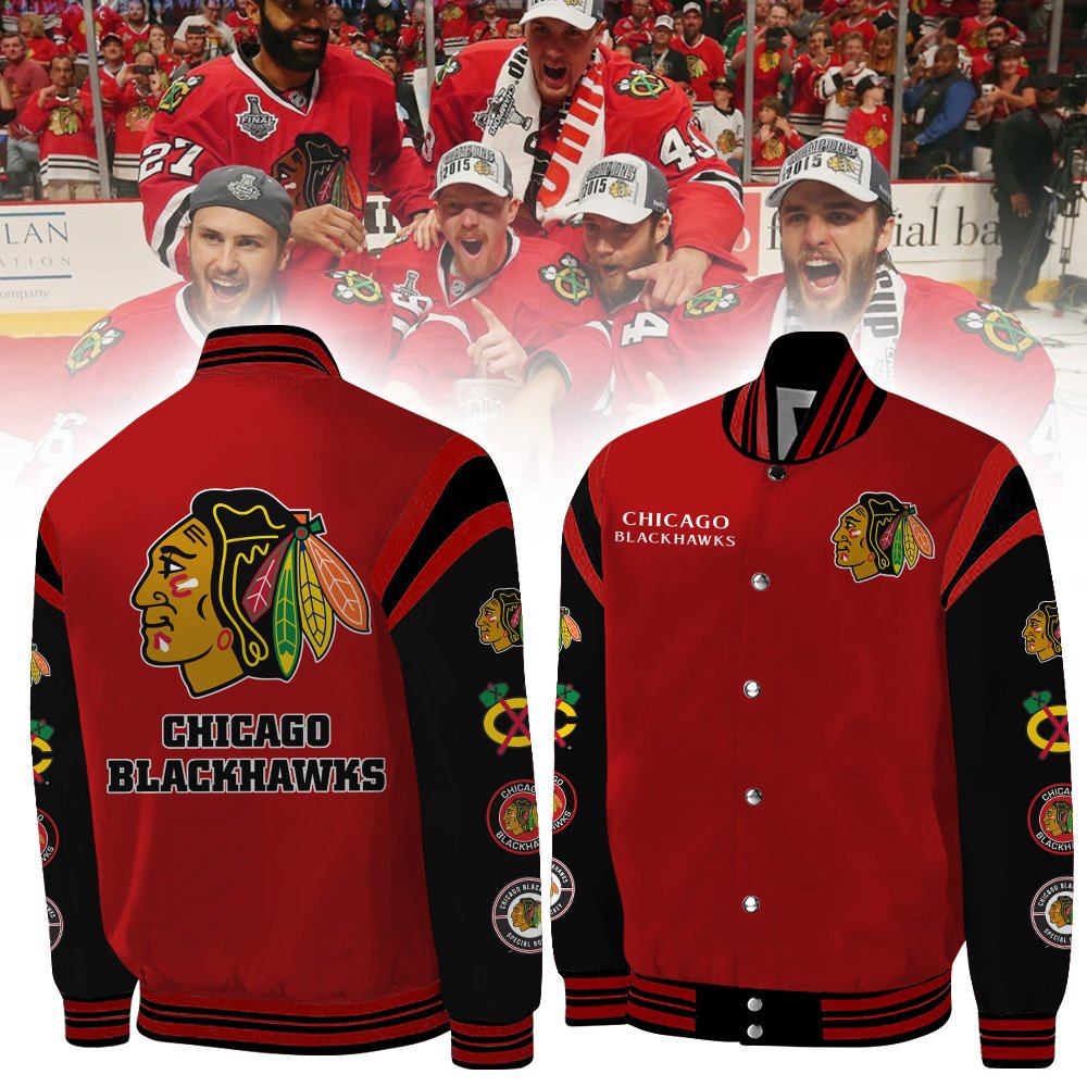 NHL Chicago Blackhawks Baseball Jacket CB020124LNQ3TTT - livanniestore Store