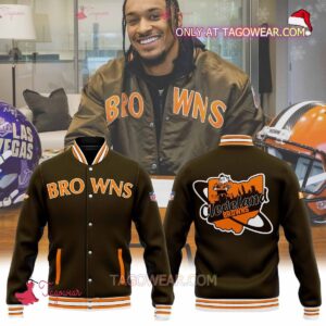 Cleveland Browns Grant Delpit 2023 Baseball Jacket - livanniestore Store