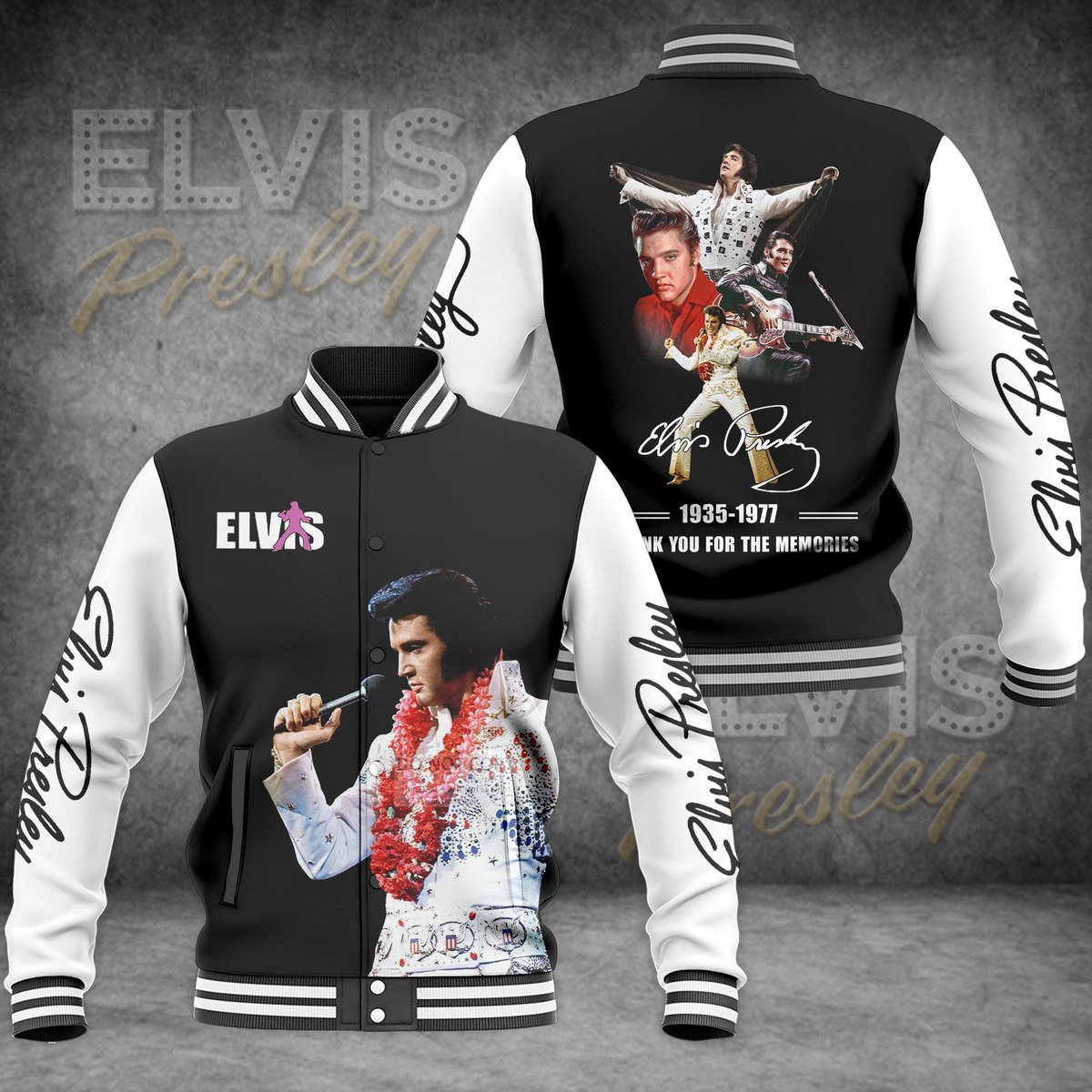 Elvis Presley Baseball Jacket EP23122023M1VKH - livanniestore Store