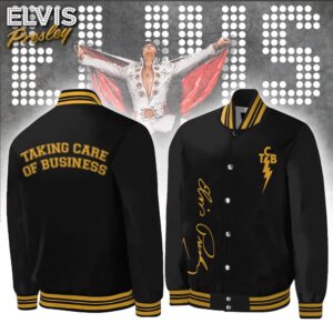 Elvis Presley Taking Care Of Business Baseball Jacket EP260124LNQ4TTT - livanniestore Store