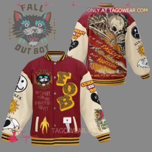 Fall Out Boy I'm Not Passive But Aggressive Baseball Jacket - livanniestore Store