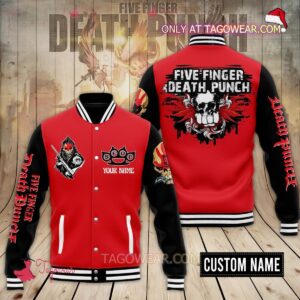 Five Finger Death Punch Skull Personalized Baseball Jacket - livanniestore Store