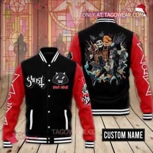 Ghost Band Skull Personalized Baseball Jacket - livanniestore Store