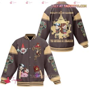 Gravity Falls Reality Is An Illusion The Universe Is A Hologram Baseball Jacket - livanniestore Store