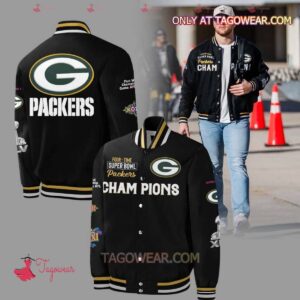 Green Bay Packers Four-time Super Bowl Baseball Jacket - livanniestore Store