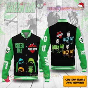 Green Day Personalized Baseball Jacket - livanniestore Store