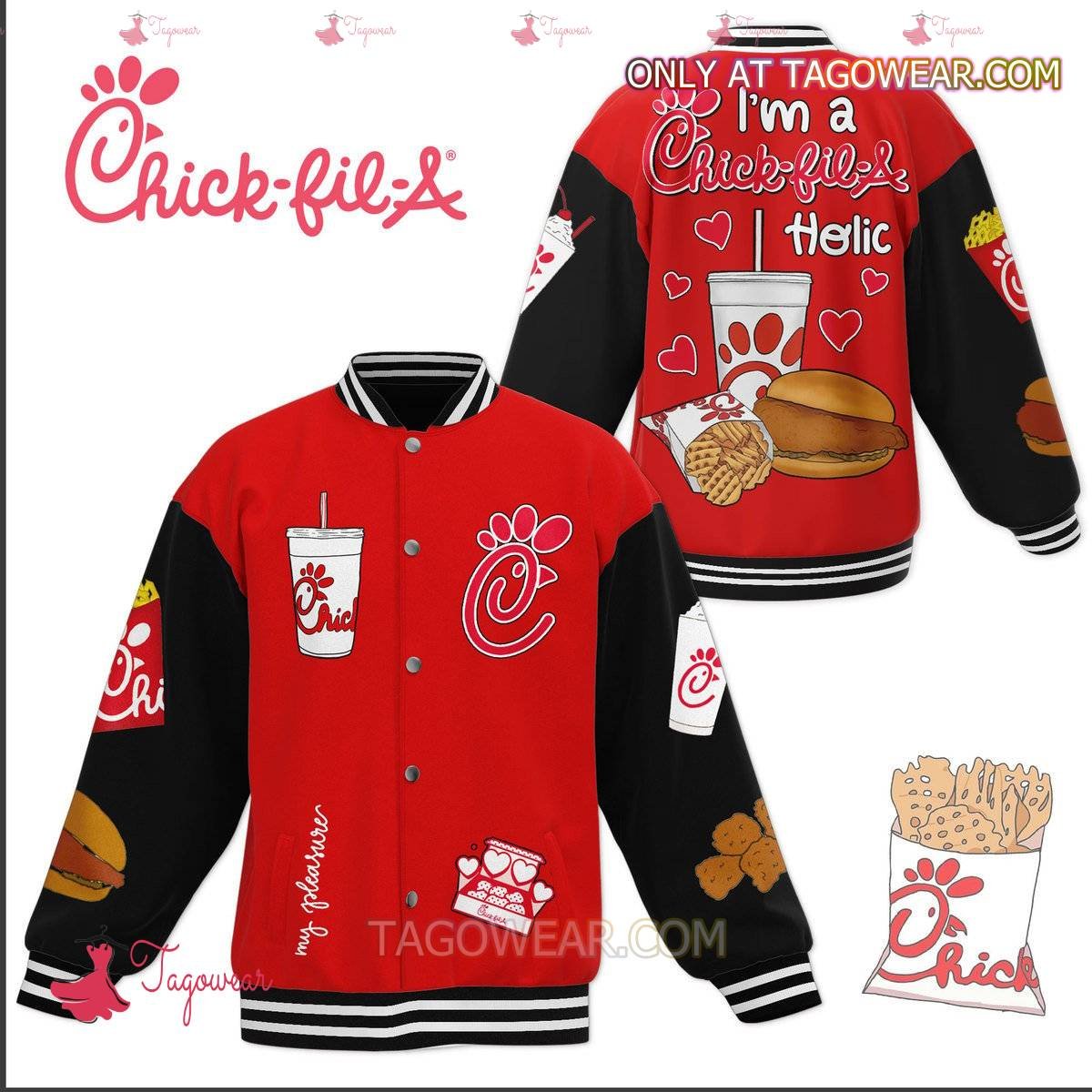 I'm A Chick-fil-a Holic Baseball Jacket - livanniestore Store