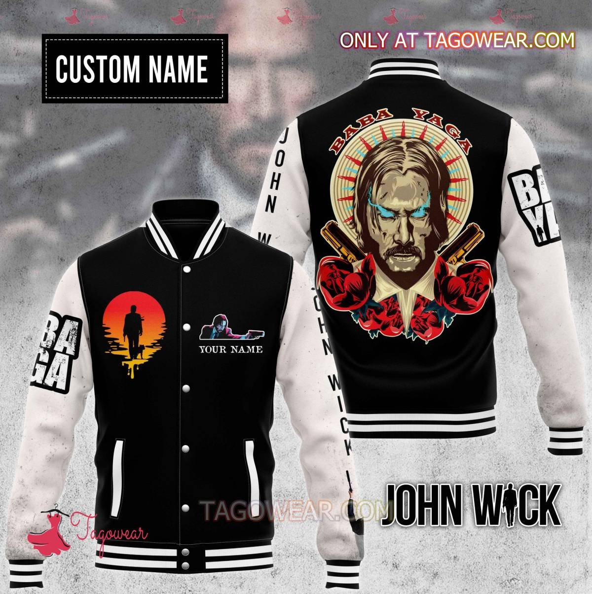 John Wick Baba Yaga Personalized Baseball Jacket - livanniestore Store