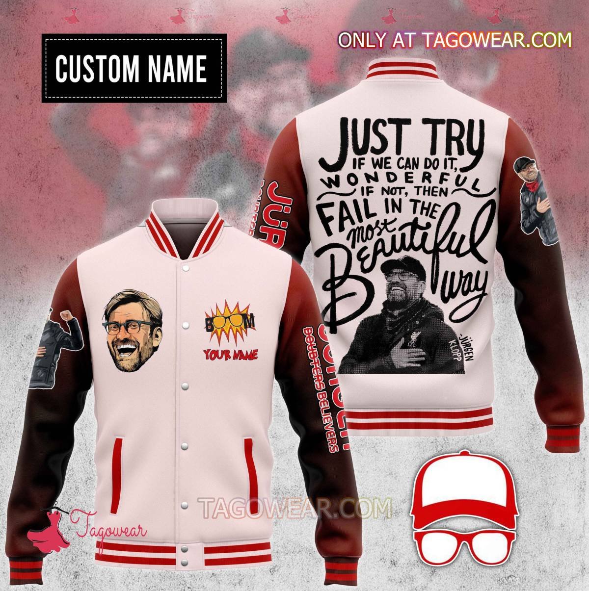 Jurgen Klopp Just Try If We Can Do It Wonderful Personalized Baseball Jacket - livanniestore Store