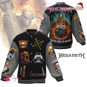 Megadeth Buried Alive In Metal Baseball Jacket - livanniestore Store