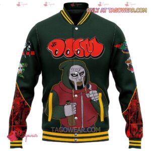 Mf Doom All Caps Baseball Jacket - livanniestore Store