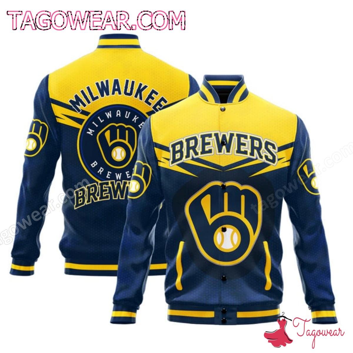 Milwaukee Brewers Mlb Baseball Jacket - livanniestore Store