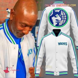 Minnesota Timberwolves Green And Blue Stripes Baseball Jacket - livanniestore Store