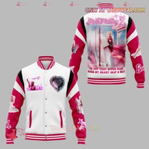 Nicki Minaj Pink Friday 2 He Got That Super Bass Make My Heart Skip A Beat Baseball Jacket - livanniestore Store