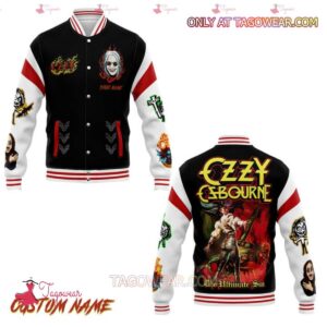 Ozzy Osbourne Band The Ultimate Sin Personalized Baseball Jacket - livanniestore Store