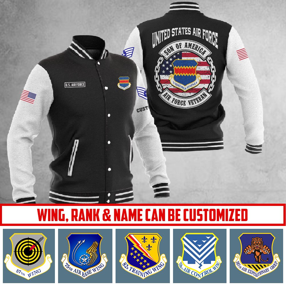Customized USAF Wings Baseball Jacket #P7377 ? Baseball Jacket - livanniestore Store