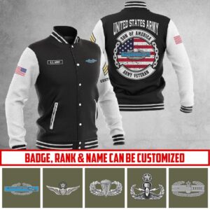 Customized US Army Skill Badges Baseball Jacket #P7378 ? Baseball Jacket - livanniestore Store