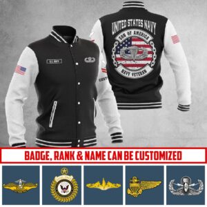 Customized US Navy Skill Badges Baseball Jacket #P7381 ? Baseball Jacket - livanniestore Store