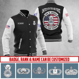 Customized USAF Skill Badges Baseball Jacket #P7383 ? Baseball Jacket - livanniestore Store