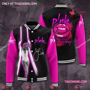 Pink Be Badass Everyday Signature Baseball Jacket - livanniestore Store