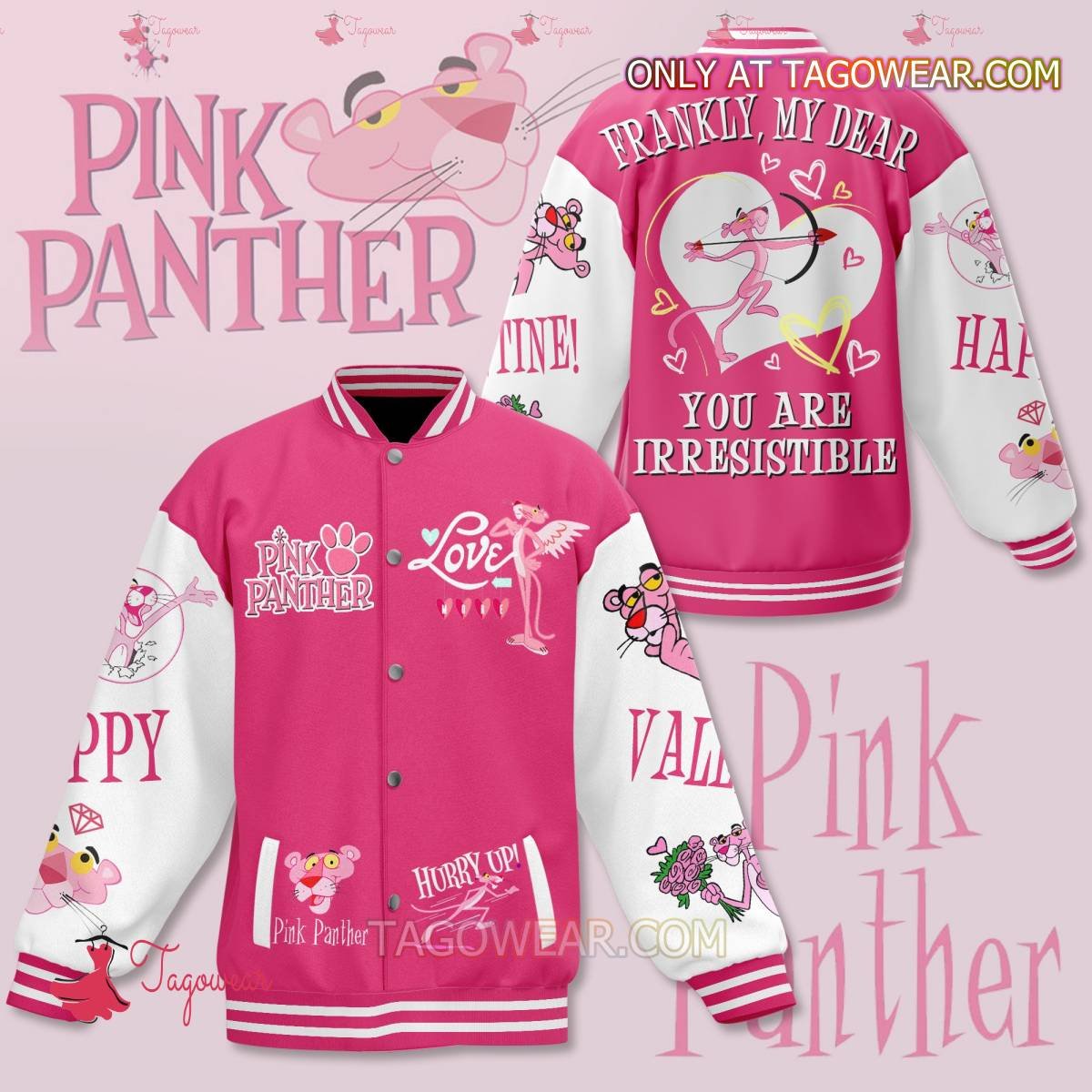 Pink Panther Frankly My Dear You Are Irresistible Baseball Jacket - livanniestore Store