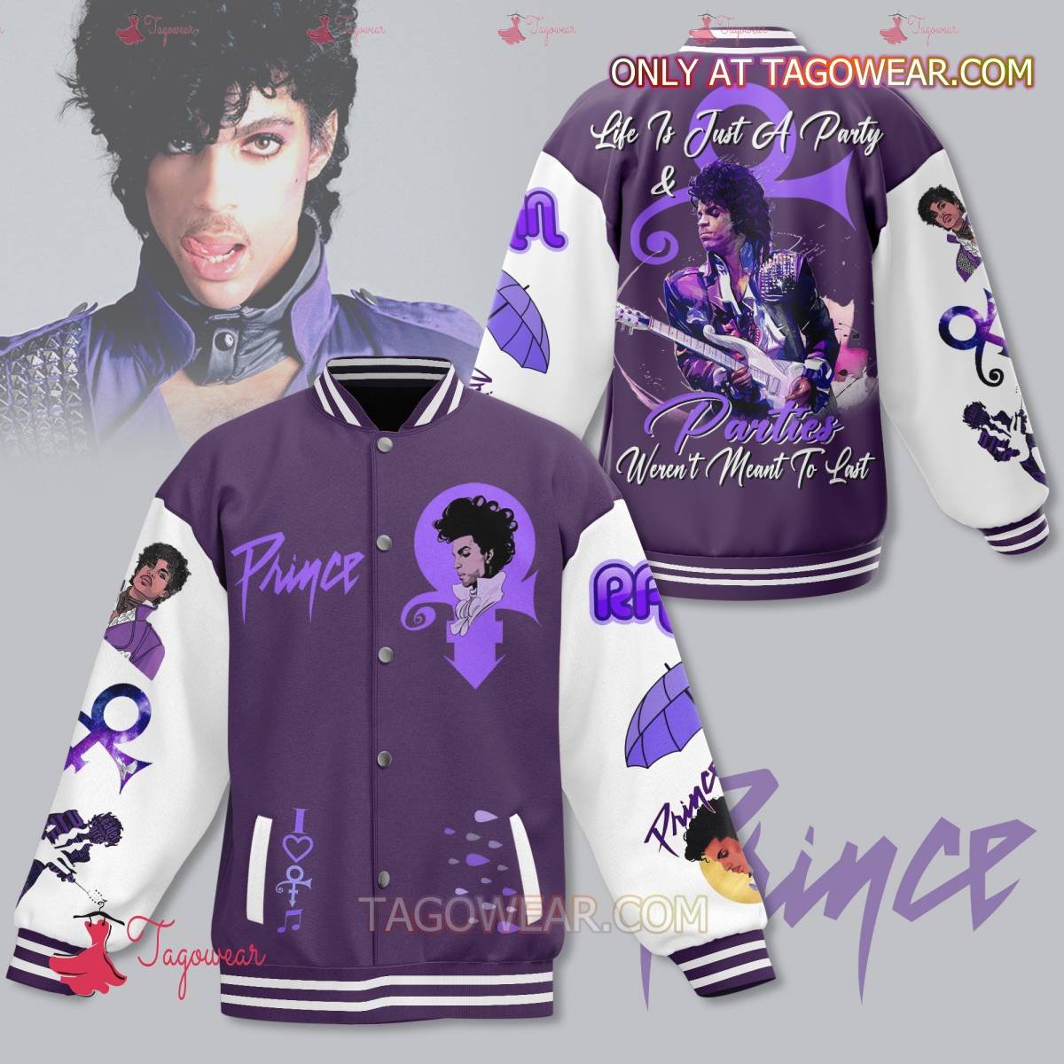 Prince Life Is Just A Party And Parties Weren't Meant To Last Baseball Jacket - livanniestore Store