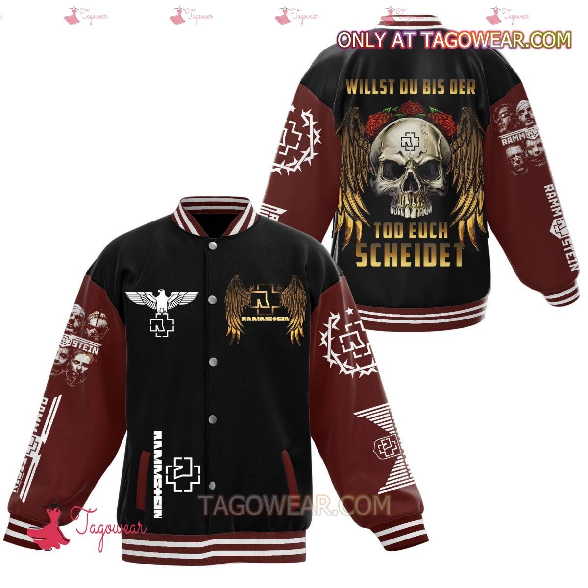 Rammstein Willst Du Bis Der Tod Euch Scheidet Baseball Jacket - livanniestore Store