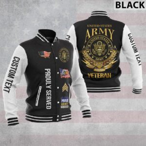 United States Military Veteran Proudly Served Commemorative #LT0219 ? Baseball Jacket - livanniestore Store