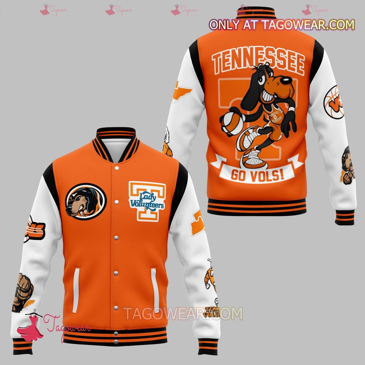 Tennessee Volunteers Mascot Go Vols Baseball Jacket - livanniestore Store