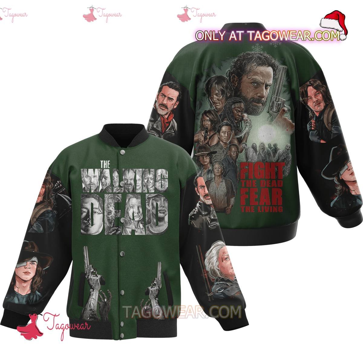 The Walking Dead Fight The Dead Fear The Living Baseball Jacket - livanniestore Store