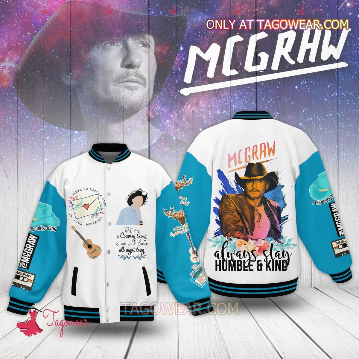 Tim Mcgraw Always Stay Humble And Kind Baseball Jacket - livanniestore Store