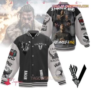 Vikings A Farmer Who Made Himself A King Baseball Jacket - livanniestore Store