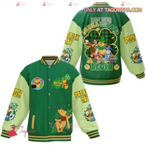 Winnie The Pooh Let The Shenanigans Begin Patrick's Day Baseball Jacket - livanniestore Store