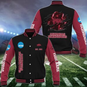 Arkansas Razorbacks Baseball Jacket Custom Your Name, Sport Jacket, FootBall Fan Gifts EHIVM-52713 - livanniestore Store
