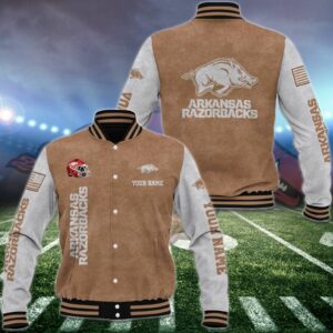 Arkansas Razorbacks Baseball Jacket Custom Your Name, Sport Jacket, FootBall Fan Gifts EHIVM-53488 - livanniestore Store
