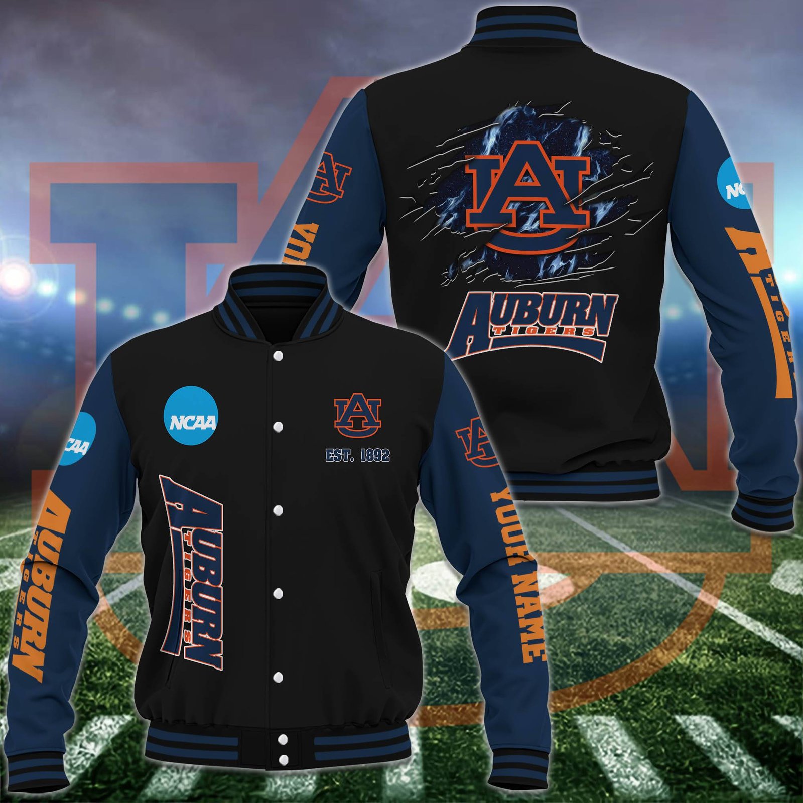 Auburn Tigers Baseball Jacket Custom Your Name, Sport Jacket, FootBall Fan Gifts EHIVM-52713 - livanniestore Store