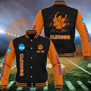Clemson Tigers Baseball Jacket Custom Your Name, Sport Jacket, FootBall Fan Gifts EHIVM-52713 - livanniestore Store
