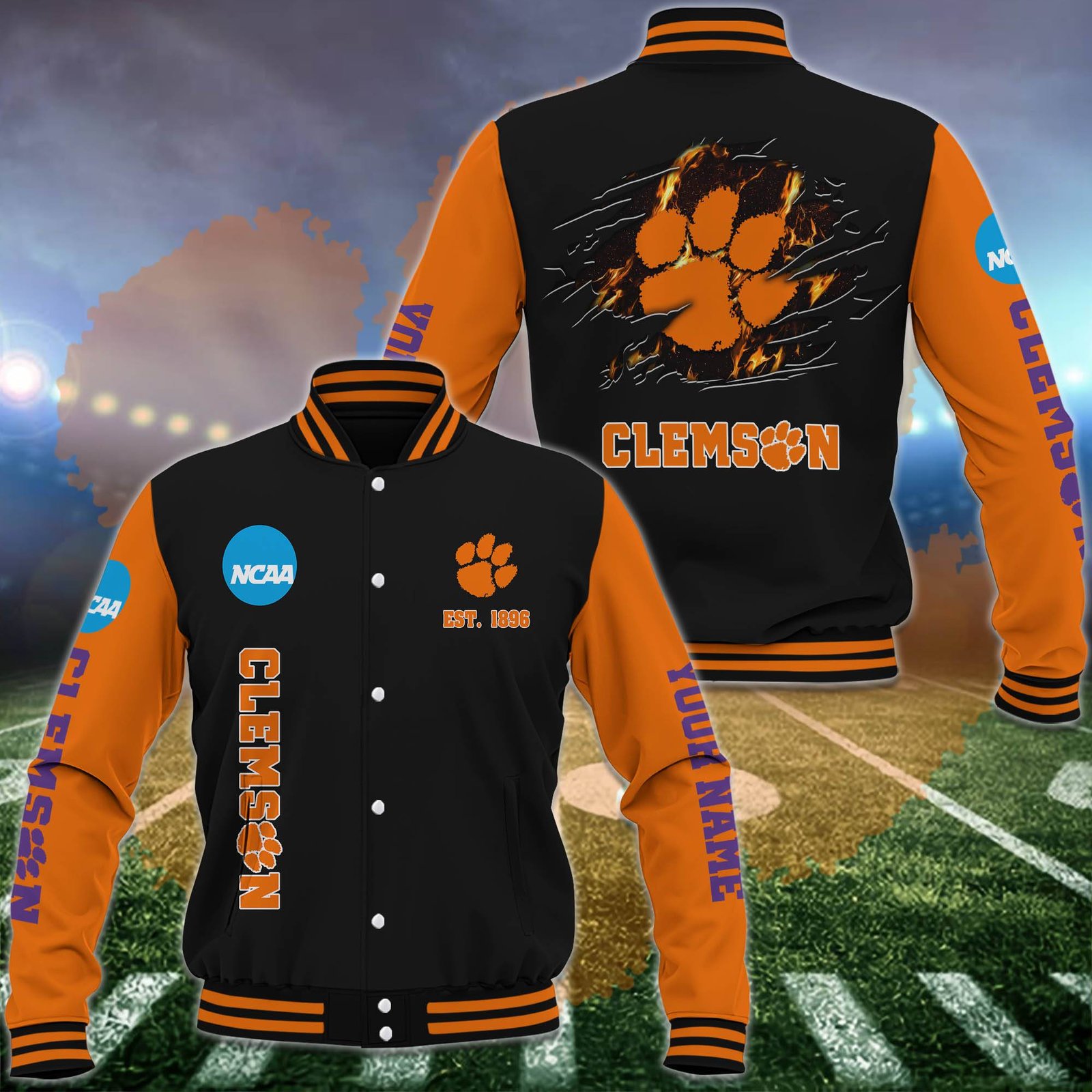 Clemson Tigers Baseball Jacket Custom Your Name, Sport Jacket, FootBall Fan Gifts EHIVM-52713 - livanniestore Store