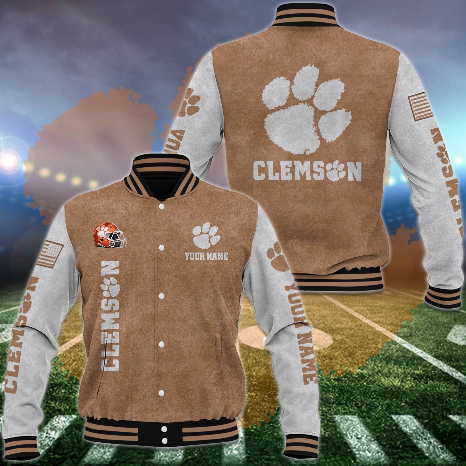 Clemson Tigers Baseball Jacket Custom Your Name, Sport Jacket, FootBall Fan Gifts EHIVM-53488 - livanniestore Store