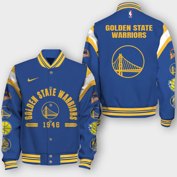 NBA Golden State Warriors Classic Varsity Jacket, Baseball Jacket - livanniestore Store