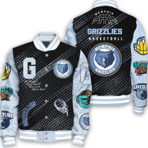 NBA Memphis Grizzlies National Basketball Association Varsity Jacket, Baseball Jacket V2 - livanniestore Store