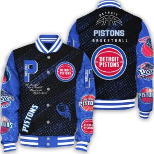 NBA Detroits Pistons National Basketball Association Varsity Jacket, Baseball Jacket V2 - livanniestore Store