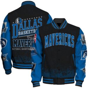 NBA Dallas Mavericks Fro Varsity Jacket, Baseball Jacket - livanniestore Store
