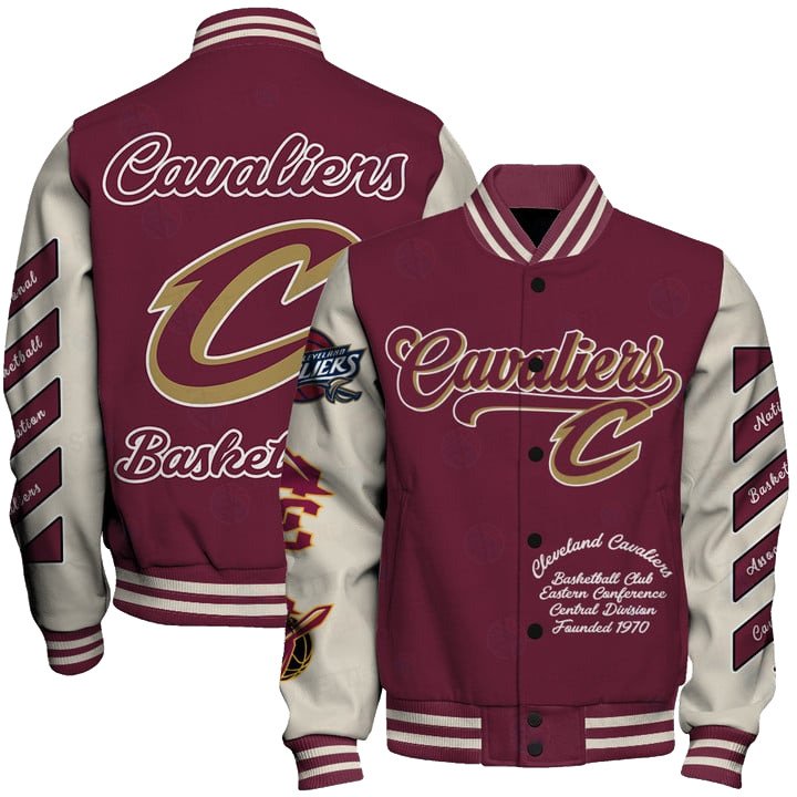 NBA Cleveland Cavaliers OW Basketball Varsity Jacket, Baseball Jacket - livanniestore Store