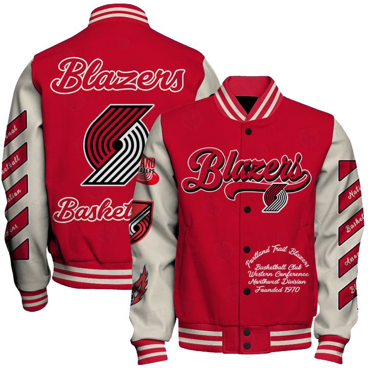 NBA Portland Trail Blazers OW Basketball Varsity Jacket, Baseball Jacket - livanniestore Store