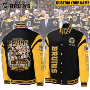 Boston Bruins Celebrating 100 Years Of Boston Bruins Hockey 3D Baseball Jacket BB06032024M6VKH - livanniestore Store