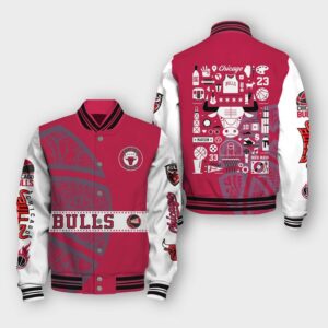 NBA Chicago Bulls City Varsity Jacket, Baseball Jacket - livanniestore Store